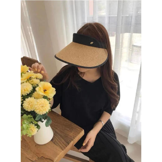 【限时折扣】韩式空顶简约遮阳草帽M（56-58cm） 商品图4