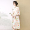WZNH-WY0039改良旗袍连衣裙夏季2022新款女装国风立领碎花中长裙子 商品缩略图2
