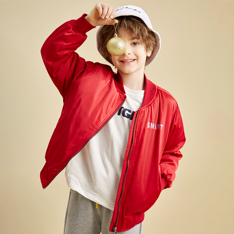 【反季特价清仓】龙之涵 儿童棒球服棉衣 中大童加厚保暖棉外套 休闲时尚 婴幼儿A类标准