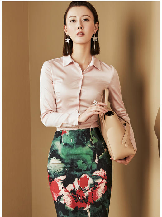 J6230810C颈袖添香连裆衬衫女装女士气质OL修身连体衬衣J6230810C（四季可穿） 商品图1