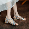 法式复古，纯色优雅低跟凉鞋XDD-DZ-193 商品缩略图4