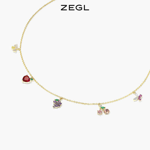 ZEGL设计师925纯银小樱桃项链女轻奢小众草莓葡萄锁骨链夏季配饰 商品图1