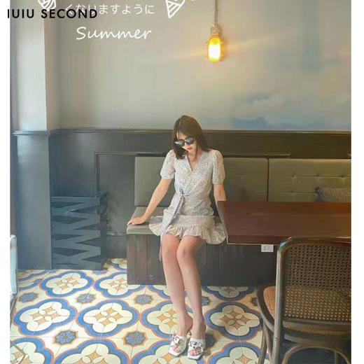 IUIU SECOND夏季甜美少女风蝴蝶结细跟凉拖鞋23911 商品图2