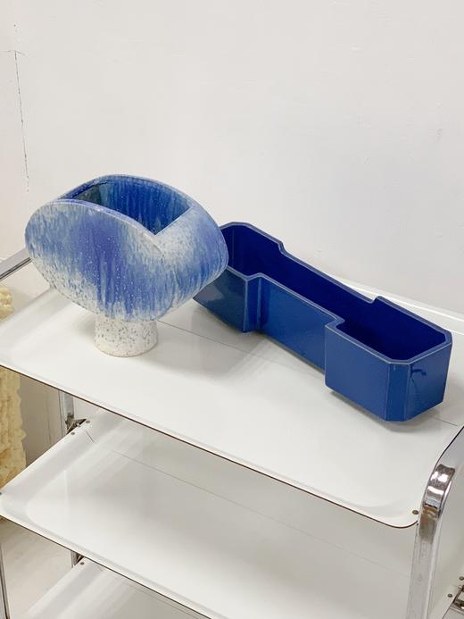 日本中古蓝釉陶器 孟菲斯风格 X0179 商品图6