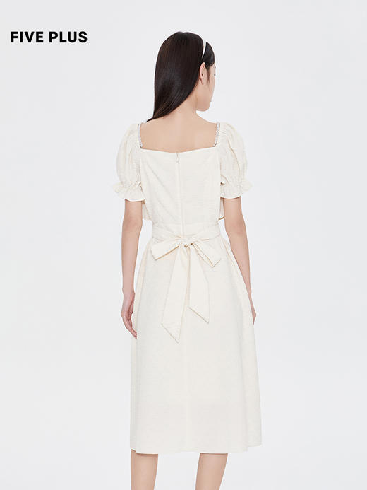 FIVE PLUS乔欣同款2022新款连衣裙夏高级感法式方领泡泡袖裙子女2WN2082200 商品图2
