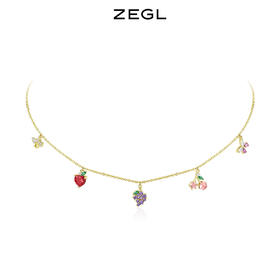 ZEGL设计师925纯银小樱桃项链女轻奢小众草莓葡萄锁骨链夏季配饰