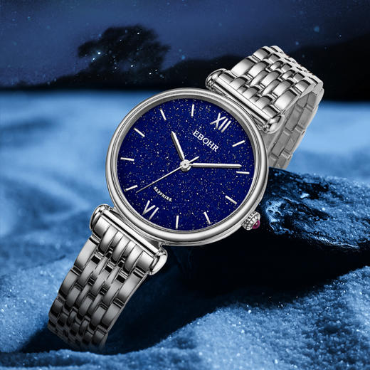 依波(EBOHR)手表 卡纳系列满天星钢带女士石英腕表3658 商品图1