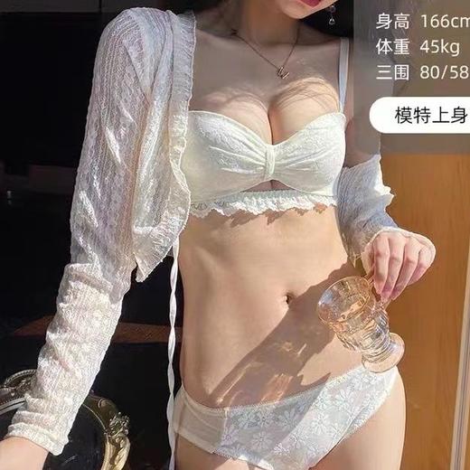 黛唯梵【抖音爆款 梦幻纯欲风！夏日心动内衣】性感半杯内衣少女小胸聚拢显大小胸专用无肩带防滑文胸罩套装 商品图1