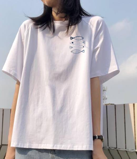 夏季个性刺绣女款T恤 商品图0