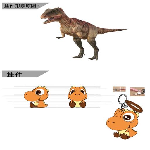 【河南自博-文创】恐龙背包挂件（鲨齿鱼款） 商品图0