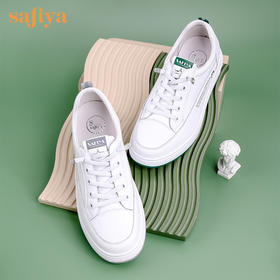 Safiya索菲娅萌趣猫咪小白鞋2022秋新款学院风免系带休闲鞋SF23112071
