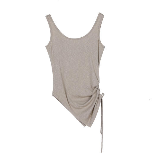 侧底摆抽绳背心 商品图0