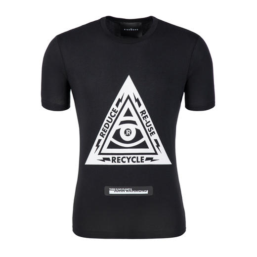 RICHMOND 男士棉质可循环利用标识印花圆领短袖T恤 黑色 RMP19222TS BLACK 商品图0