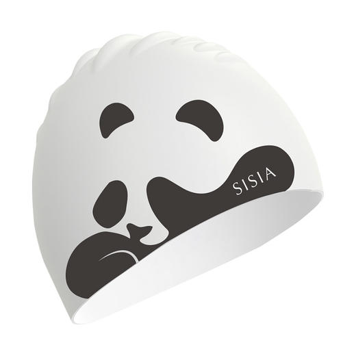 sisia22新款熊猫联盟泳帽女专业防水不勒头长发加大抗氯硅胶泳帽 商品图4