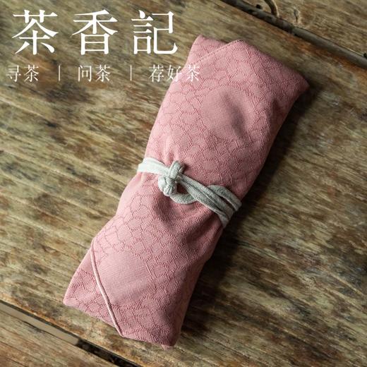 茶香记 提花棉布四方巾 茶杯包布 气质温润 一物多用 携带方便 商品图3