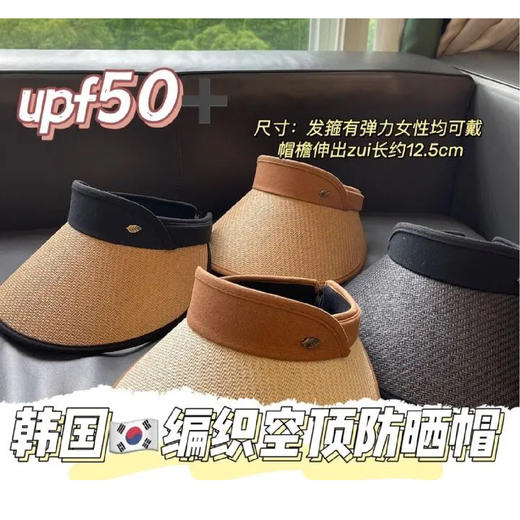 【限时折扣】韩式空顶简约遮阳草帽M（56-58cm） 商品图5