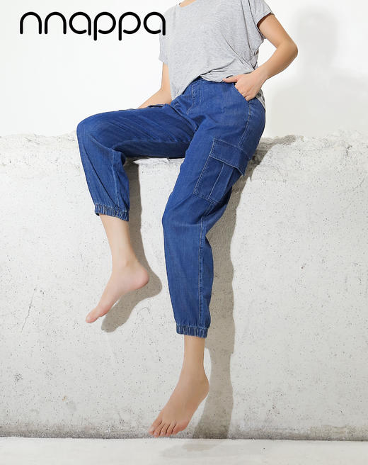 天丝牛仔束脚九分工装裤27031 商品图3