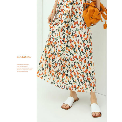 COCOBELLA油画风郁金香吊带裙女夏度假风碎花连衣裙长裙FR118 商品图3