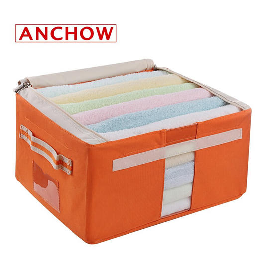 安巢家居  收纳箱  布艺抽屉收纳盒  AJ119橙色 46L 商品图4