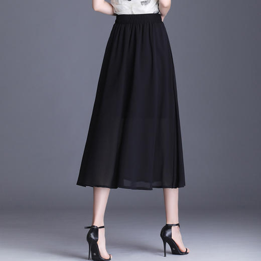 后腰松紧长摆裙印花时尚薄款A字裙长款半身裙MYX-9750 商品图1