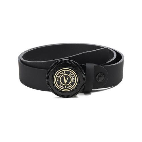 VERSACE JEANS COUTURE范思哲【22春夏新款】男士皮革V字徽章可裁剪板扣式皮带腰带3.5cm 72YA6F08 ZP106 商品图2