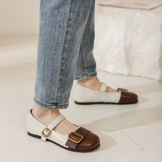 西村名物2022年春季新款平底舒软减龄学院风玛丽珍鞋女单鞋X22AE18881 商品图0