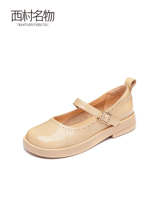 西村名物2022春季新款虎虎生威复古圆头玛丽珍鞋浅口女单鞋X22AE17161 商品图0