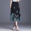 后腰松紧长摆裙印花时尚薄款A字裙长款半身裙MYX-9750 商品缩略图0