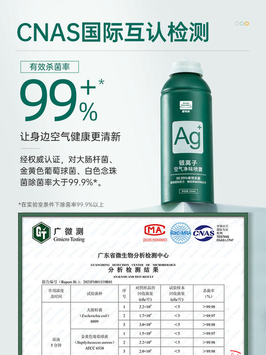 【固特威】Ag+银离子空气净味喷雾   CNAS检测认证，抑制车内细菌滋生，安全无残留。 商品图1