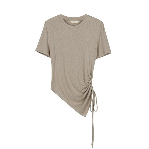 侧底摆抽绳T恤 商品图0