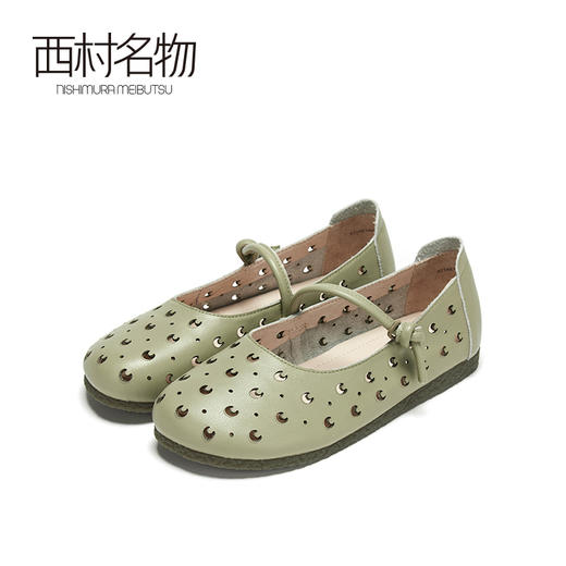 西村名物2021春季新品专柜同款知性中性一脚蹬漆皮复古单鞋X21AE14931 商品图0