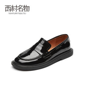 西村名物2021秋季款学院风小皮鞋女日系jk制服鞋平底乐福鞋X21AM11151