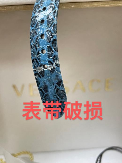 7630030537622 范思哲VERSACE MEDUSA STUD ICON系列女士美杜莎LOGO点缀缠绕式真皮表带日晖纹表壳石英手表【可能无电】 商品图4