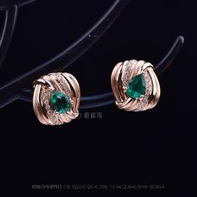 【爱的律动】时尚祖母绿耳钉-CB 12204126
