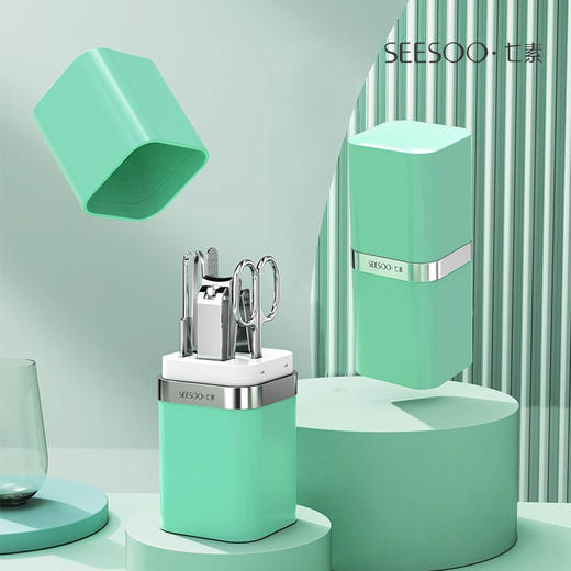 七素SEESOO 德国指甲刀套装 指甲钳斜口指甲剪套装 工具商务礼品6件套 Q1A377389 商品图5