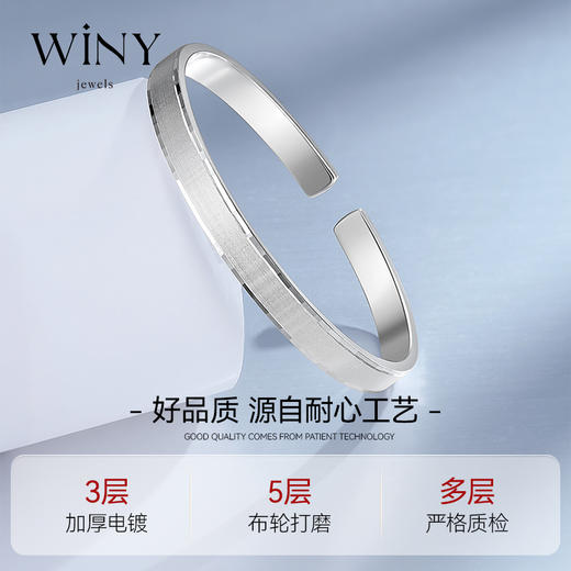 Winy9999足银镯尔不凡手镯配证书送女友闺蜜老婆爱人节日生日礼物 商品图3