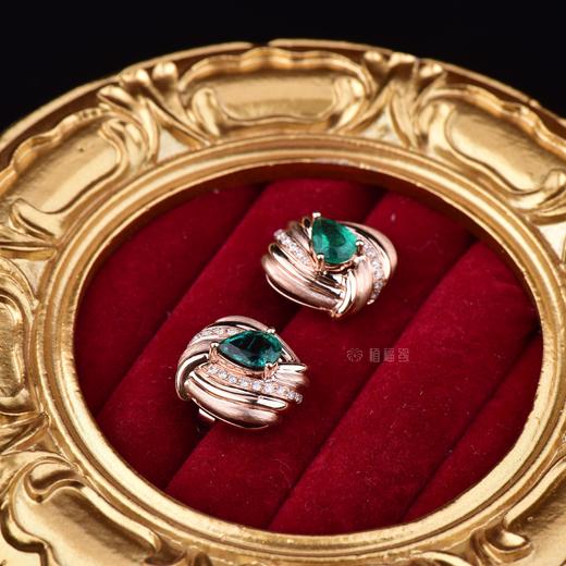 【爱的律动】时尚祖母绿耳钉-CB 12204126 商品图2