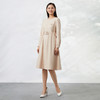 EITIE爱特爱秋季新款气质通勤百搭薄呢料温柔长袖纯色连衣裙C2207002 商品缩略图3