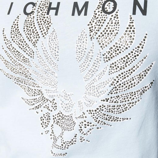 RICHMOND 女士棉质镶钻骷髅翅膀圆领短袖T恤 浅蓝色 RWP19310TS BLUE LIGHT 商品图1