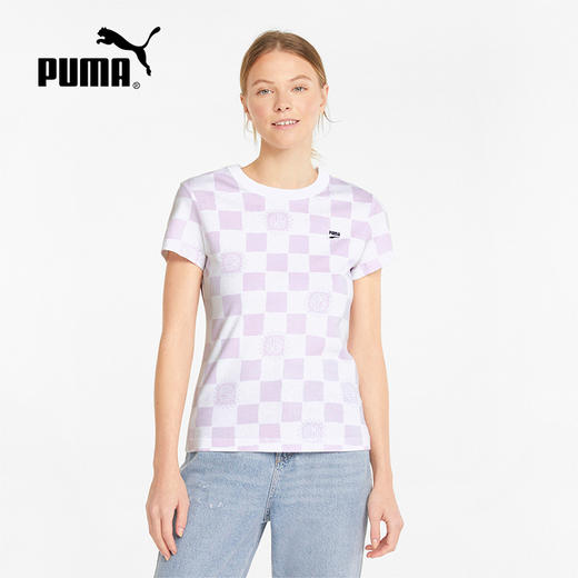 彪马女短袖2022夏季新款白色透气半袖休闲运动T恤2pu53537902 商品图0