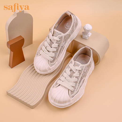 Safiya索菲娅贝壳头刺绣蕾丝溶解底休闲鞋2022秋新款SF23112403 商品图7