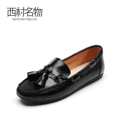 西村名物2021年秋季新款豆豆鞋女春秋百搭平底单鞋一脚蹬T21CM34191 商品图0
