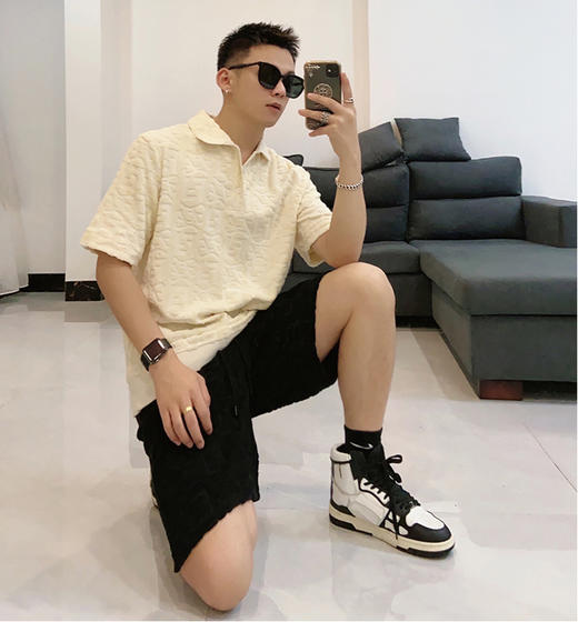 FD 夏季新款 立体提花毛圈绒 短袖POLO衫 Z-9122 商品图1