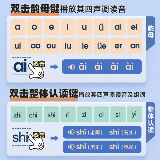 幼儿童拼音学习神器玩具挂图早教机拼读卡训练声韵字母表墙贴 商品图2