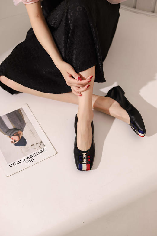 西村名物2021春夏季新款低跟舒适单鞋X21AE14861 商品图0