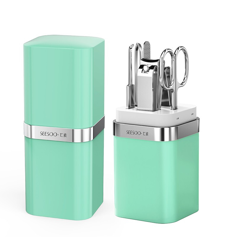 七素SEESOO 德国指甲刀套装 指甲钳斜口指甲剪套装 工具商务礼品6件套 Q1A377389