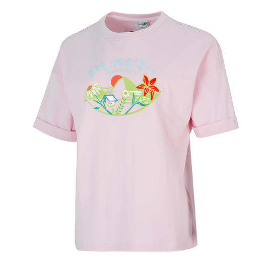 彪马短袖女上衣2022夏季新款运动服女士休闲粉色T恤2pu53673016 商品图4