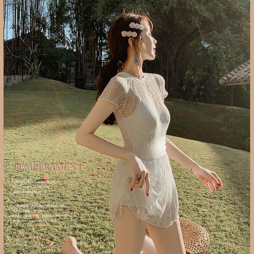 黛唯梵泳衣女夏新款时尚性感遮肚显瘦保守连体温泉游泳衣仙女范ins 商品图5