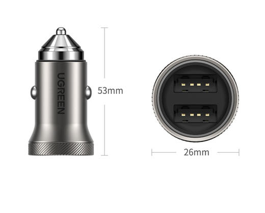 绿联车载双口(USB A+C)快充车充（金属款）10509 商品图3