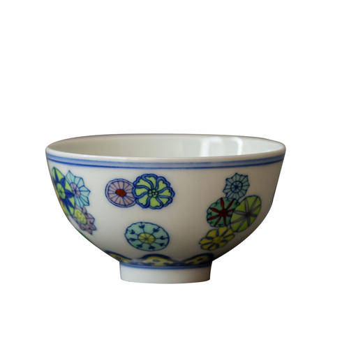 茶香记  青花斗彩皮球花主人杯 彭东 仿古胎 典雅精巧 美好寓意 商品图4